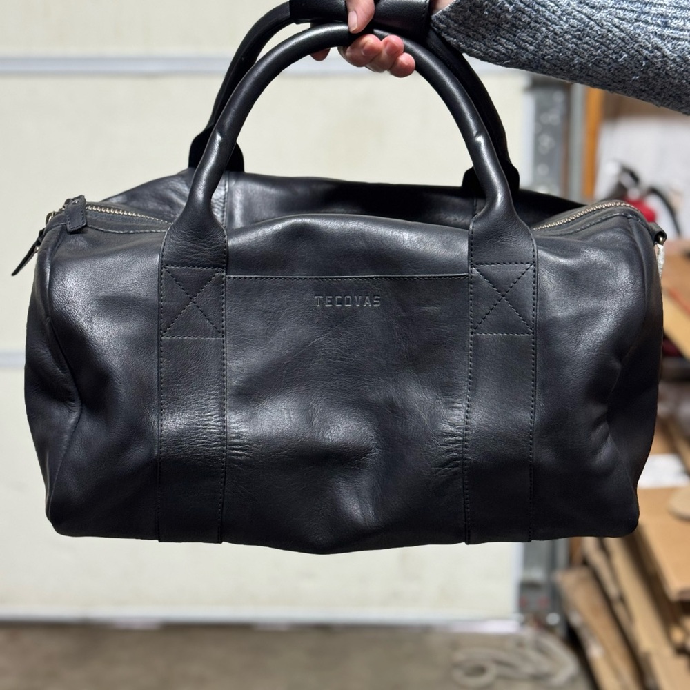 Tecovas Black Leather Duffel Bag